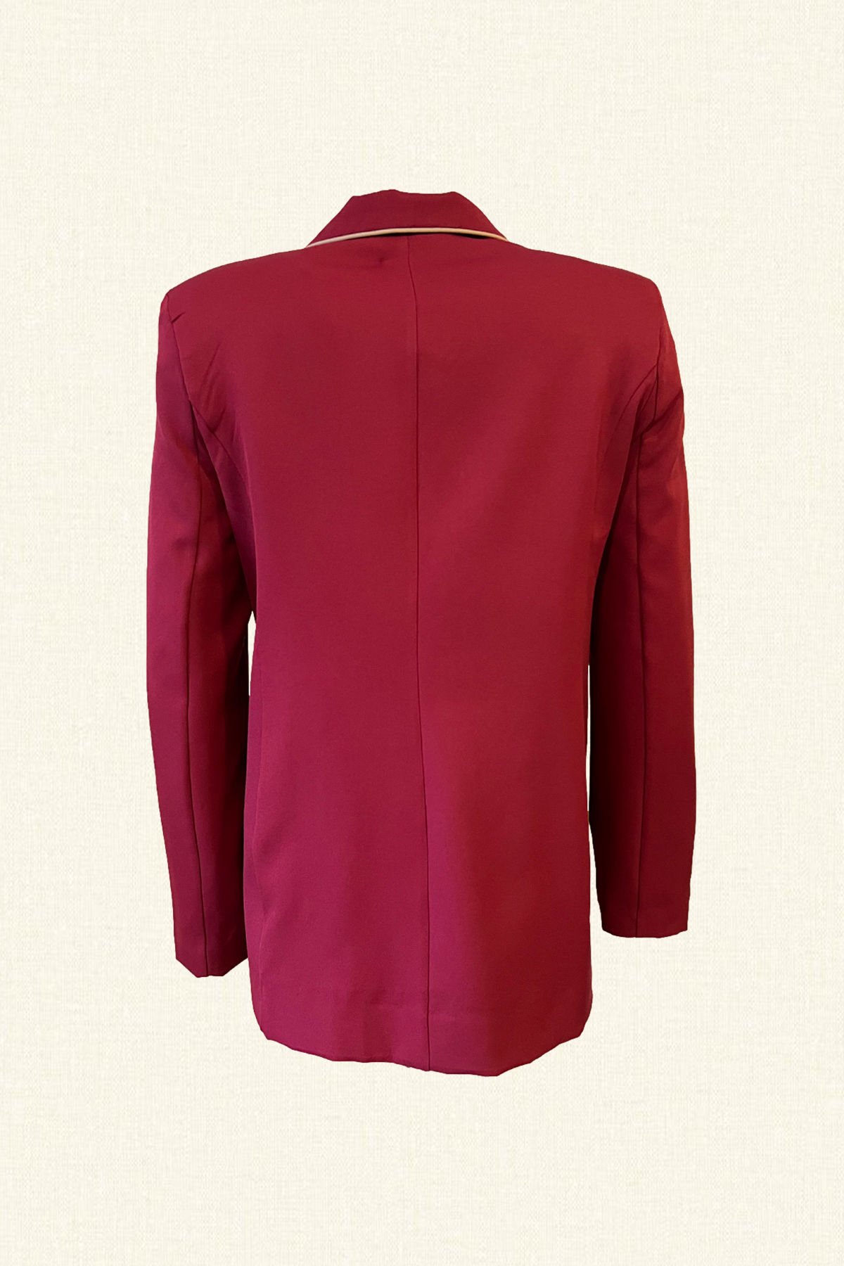 Gold İşlemeli Bordo Blazer Ceket