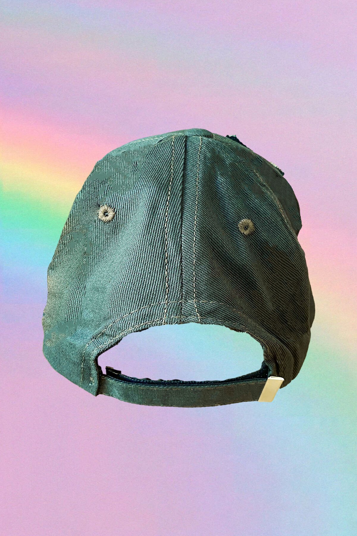 Gümüş Yıldız İşlemeli Haki Yeşili Kasket Şapka