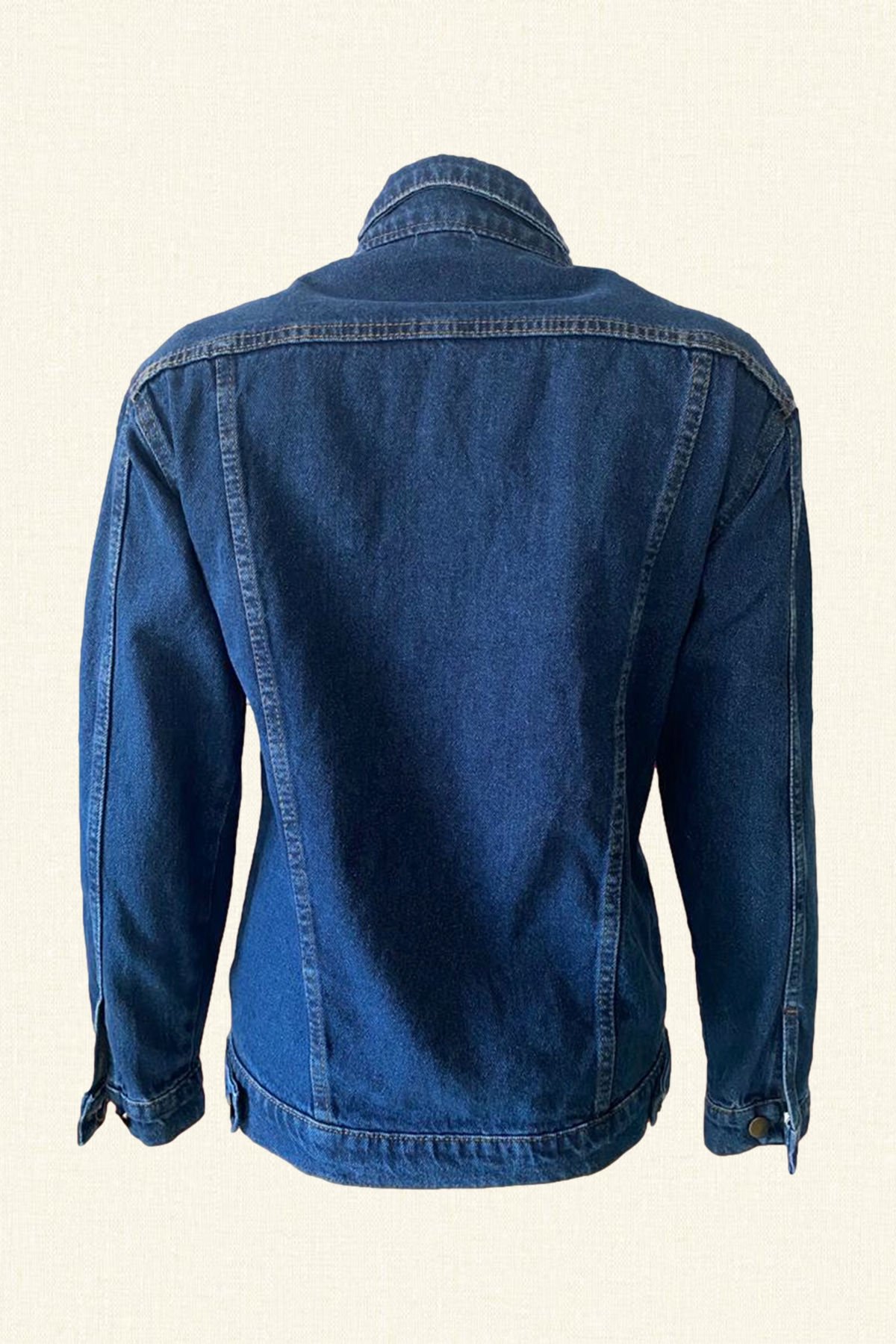 Örümcek İşlemeli Koyu Renk Jean Ceket