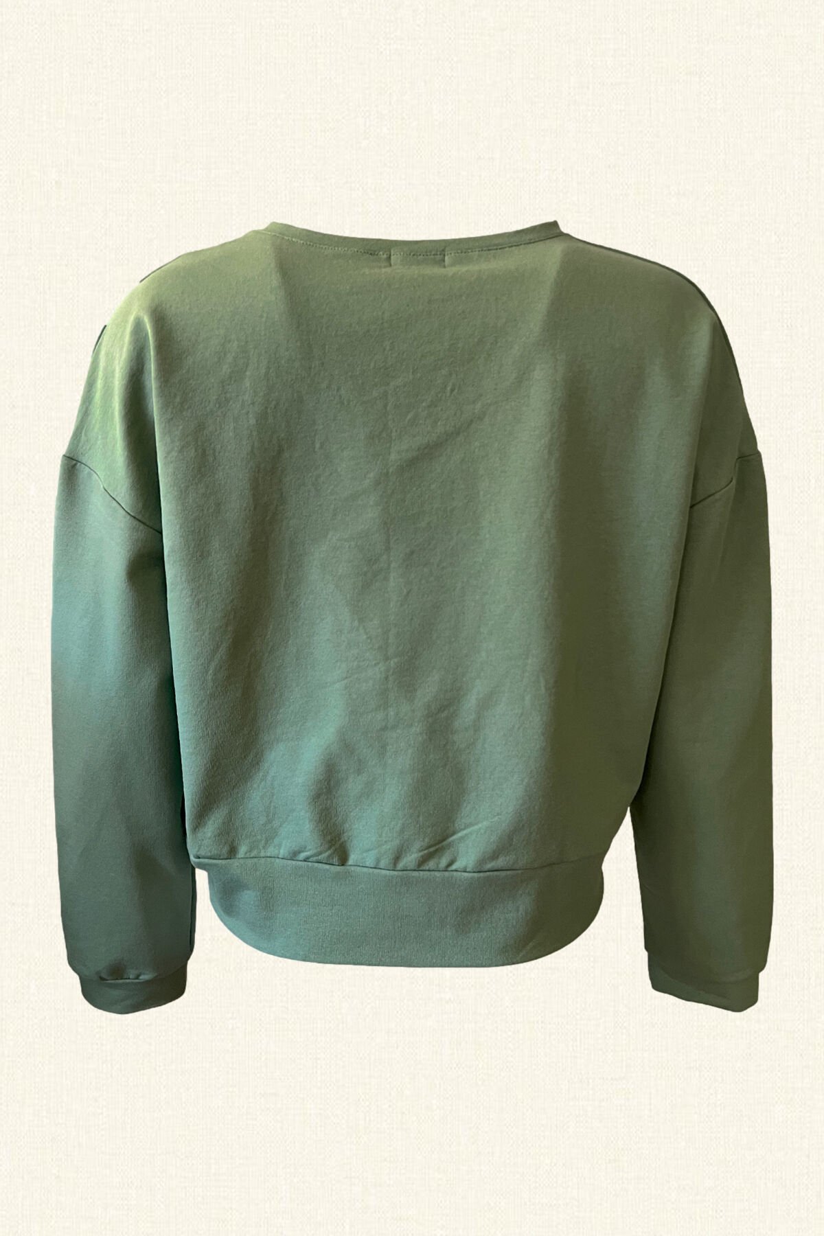 Renkli İşlemeli Mint Yeşili Sweatshirt
