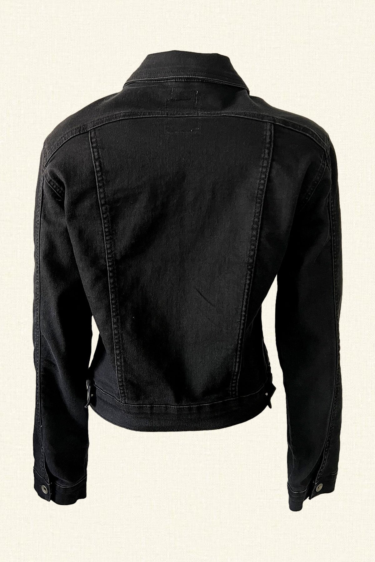 Füme Renk Diken Boncuklu Jean Ceket