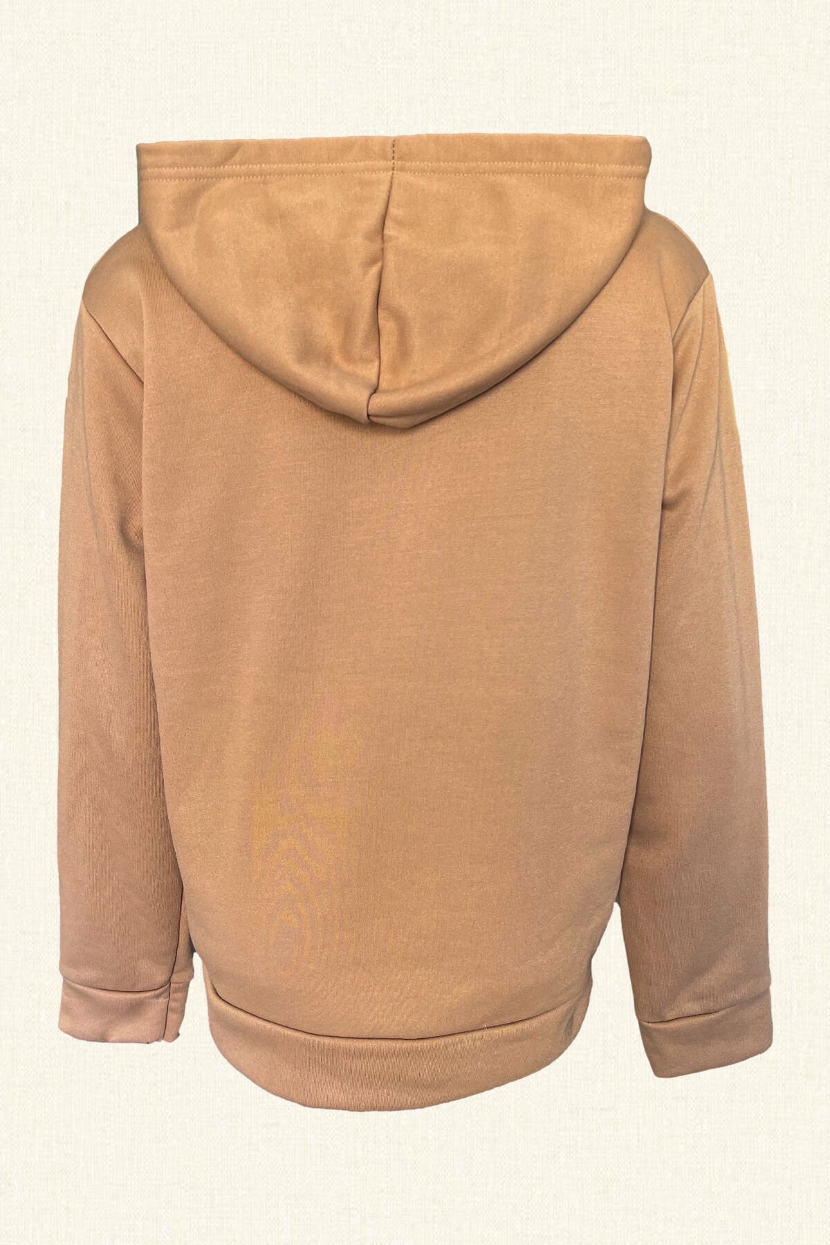 Mavi Çengelli İğne İşlemeli Krem Renk Kapüşonlu Sweatshirt