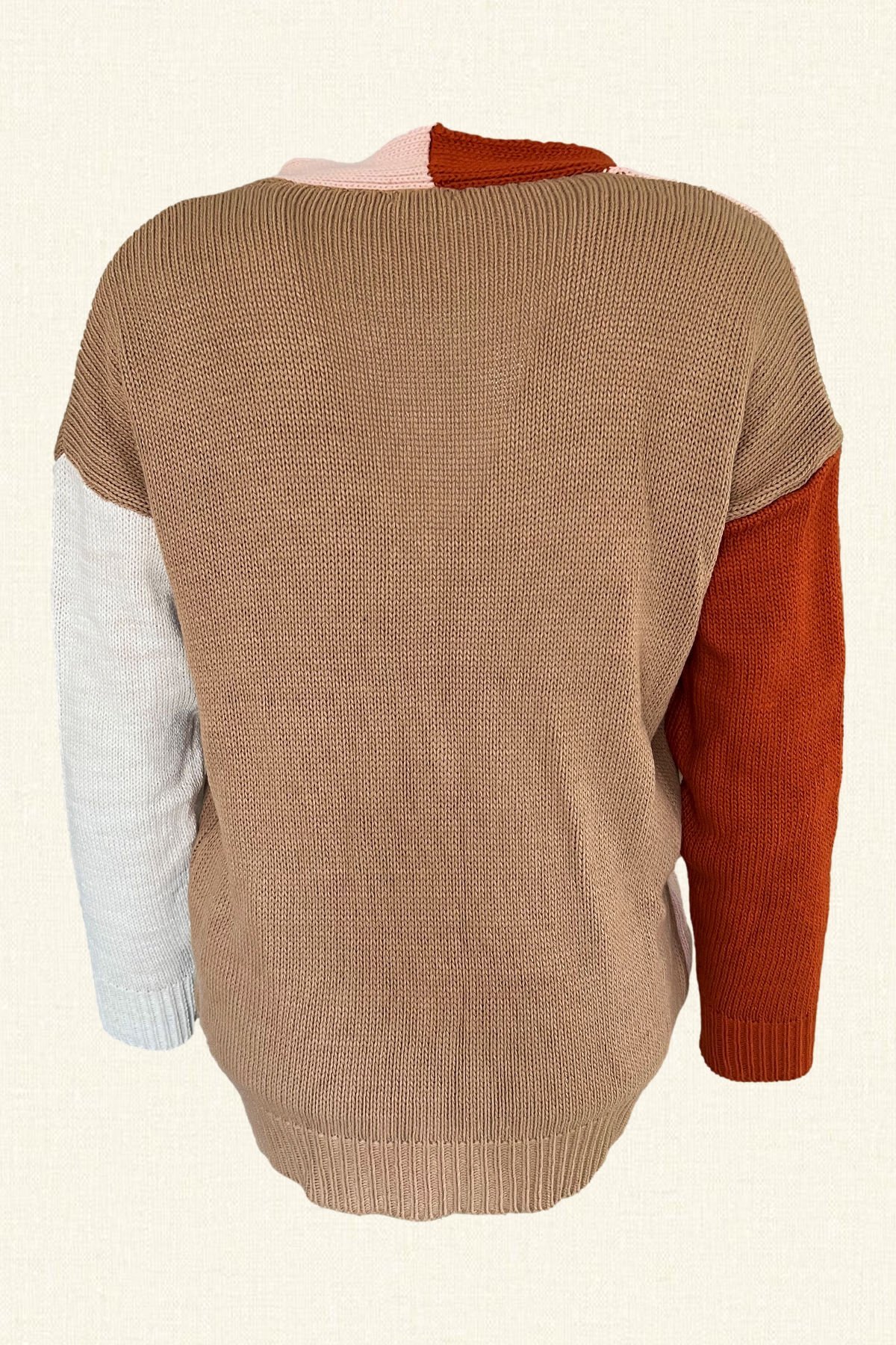 Deri Üzeri Boncuk İşlemeli Yonca Figürlü Renkli Hırka