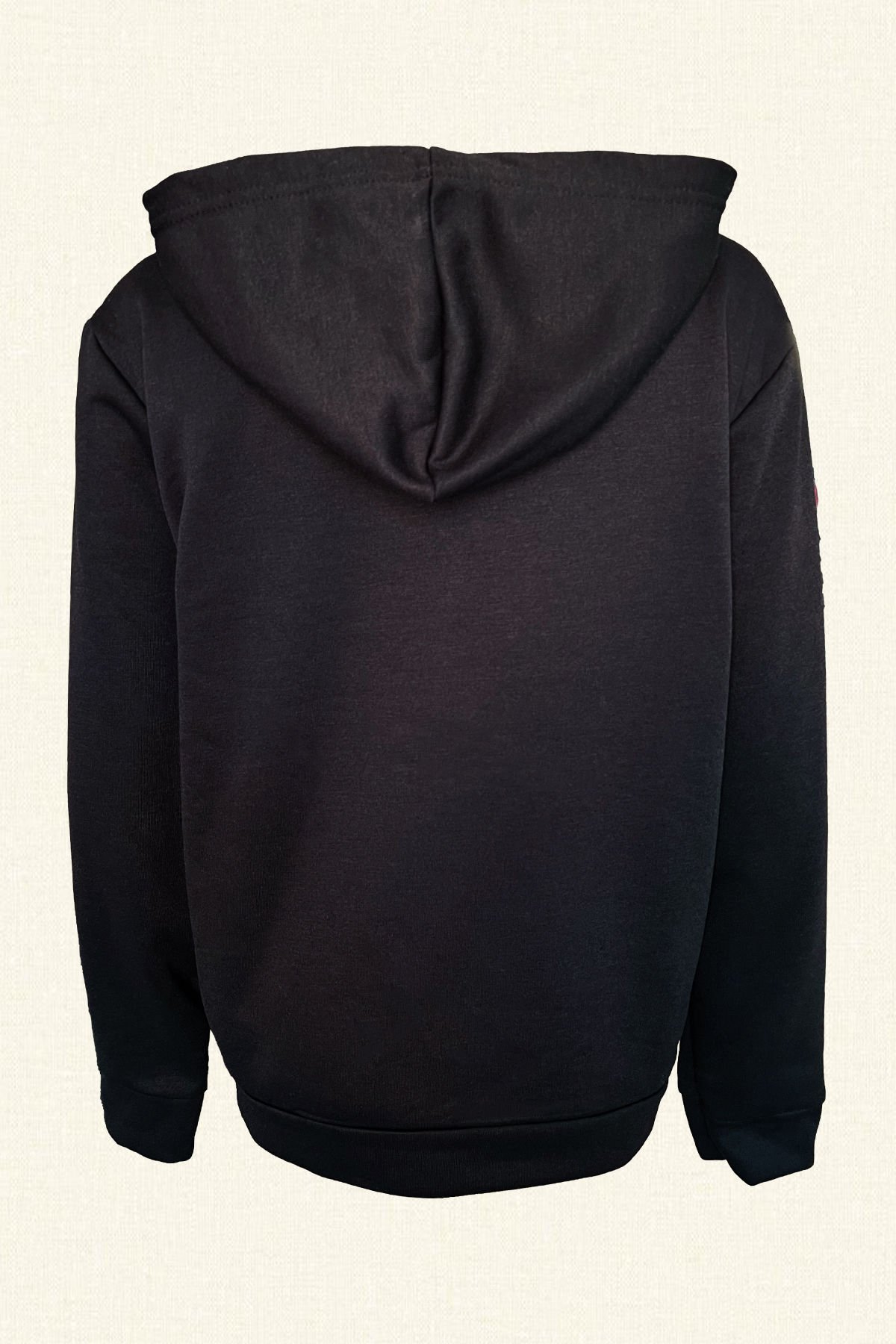 Renkli Payet İşlemeli Siyah Kapüşonlu Sweatshirt